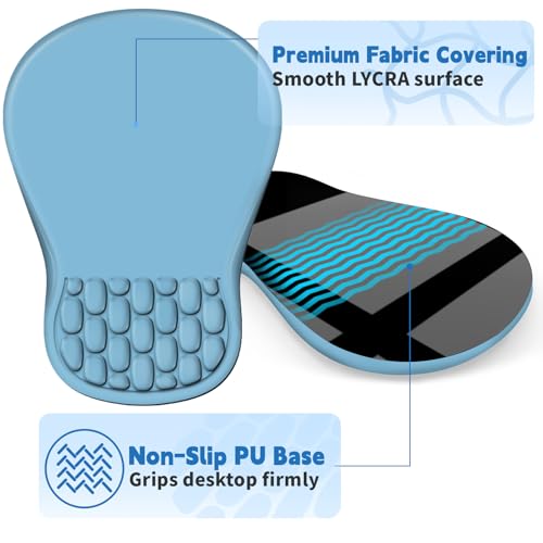 YIWEI Ergonomic Mouse Pad with Wrist Rest for Carpal Tunnel Pain Relief - color: Blue