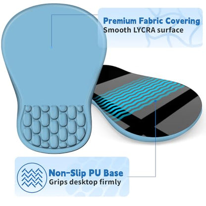 YIWEI Ergonomic Mouse Pad with Wrist Rest for Carpal Tunnel Pain Relief - color: Blue