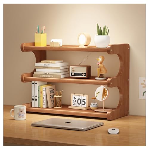 3 Tier Bookshelf for Desktop, Storage Rack, Desktop Organization - color: Brown1