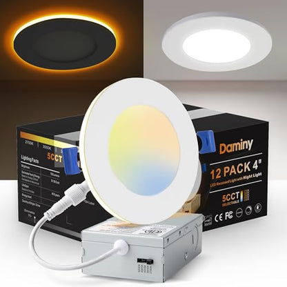 DAMINY 12 Pack 4 Inch LED Recessed Lighting, Canless Wafer Downlight - color: Natural White, size: 4 Inch