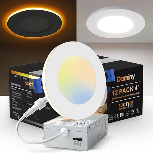 DAMINY 12 Pack 4 Inch LED Recessed Lighting, Canless Wafer Downlight - color: Natural White, size: 4 Inch