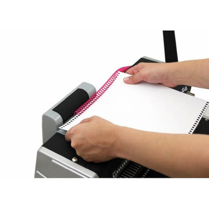 Akiles ACM-ER41+ Model CoilMac-ER Plus Manual Coil Punch with Electric Coil Inserter, Special 4 x 5mm Oval Holes, All 54 Disengageable Pins, Up to 20-Sheet for 20 lbs Paper or 2.6mm for Hardboard | Heavy Duty, Oval Holes, With Electric Inserter