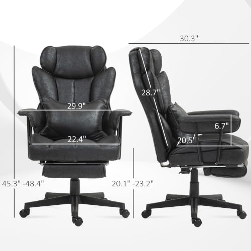 HOMCOM Massage Executive Office Chair 6 Vibration Points 400LBS Black - color: Black