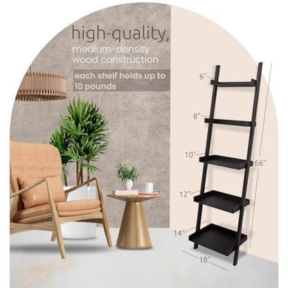 kieragrace Providence Hadfield Leaning Shelf - Matte Paint Black, 18" by 66" - color: Black