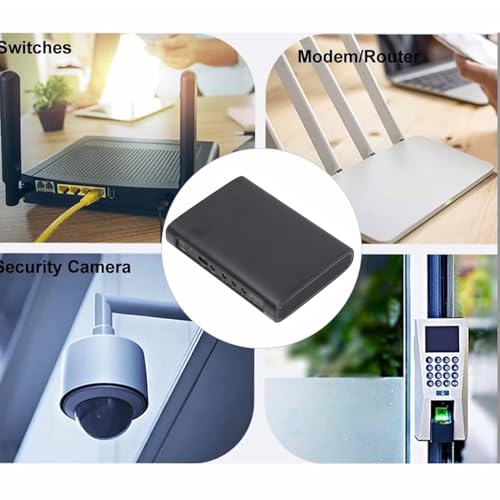 Compatible with Router Modem and Security Camera, Mini UPS Battery Backup 20000mAh 74Wh Uninterruptible Power Supply, DC 5V 9V 12V Output 3A Max, with US Plug and USB Port for