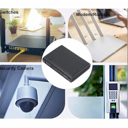 Compatible with Router Modem and Security Camera, Mini UPS Battery Backup 20000mAh 74Wh Uninterruptible Power Supply, DC 5V 9V 12V Output 3A Max, with US Plug and USB Port for