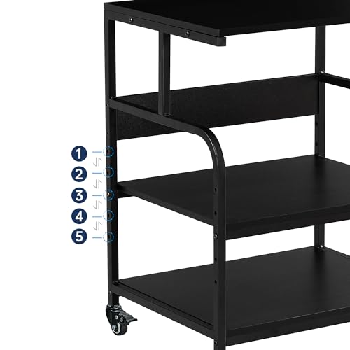 Fannova 23.6"x18.9"x30" Large Printer Stand with Adjustable Storage Shelf - color: Black, size: 23.6"W x 18.9"D x 30"H