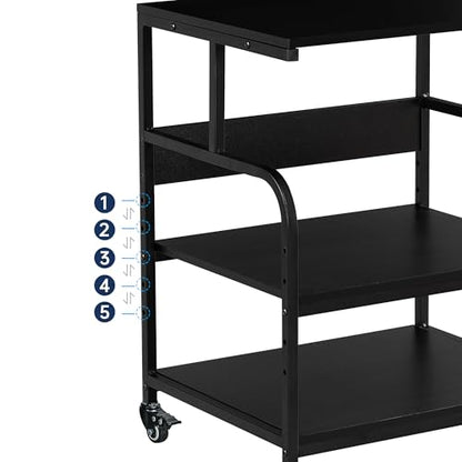 Fannova 23.6"x18.9"x30" Large Printer Stand with Adjustable Storage Shelf - color: Black, size: 23.6"W x 18.9"D x 30"H