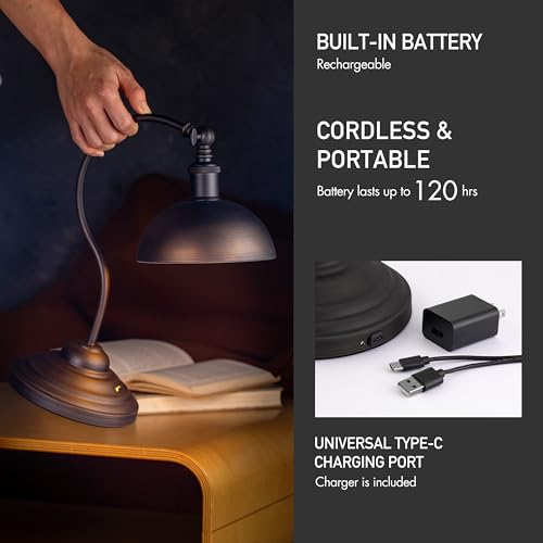 O'Bright Bankers - Cordless LED Table Lamp (Oil Rubbed Bronze) - color: Oil-Rubbed Bronze