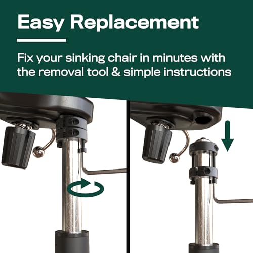 Office Chair Cylinder Replacement with Removal Tool (As Seen On PBS) - Heavy Duty Pneumatic Gas Lift Piston for Desk Chairs and Gaming Chairs - Universal Fit - style: Cylinder Replacement Kit