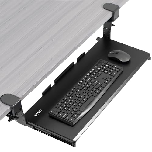 VIVO Black Clamp-on 27 x 11 in Adjustable Keyboard Tray, MOUNT-KB05HB - color: Black, size: 27" fixed width