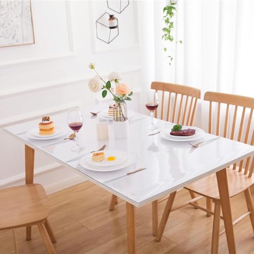 14 x 51 Inch Clear Table Cover Protector, Clear Desk Mat, Transparent Table Protector, 1.5mm Plastic Table Cover, Vinyl Table Protector, Desk Mats on Top of Desks - size: 14" x 51"