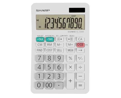SHARP EL330W Twin Power XL 10-Digit Display
