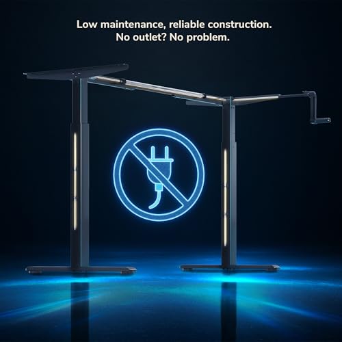 Mount-It! Hand Crank Standing Desk, 55" One-Piece Maple Top, 132 lbs - color: Maple