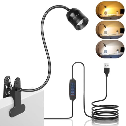 LED Reading Lights for Bed Headboard, 360° Gooseneck Zoomable Clip Light - color: 1 Pack