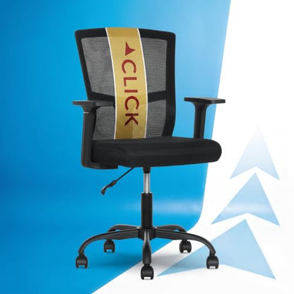 Click365 Ergonomic Office Chair with Lumbar Support, Mid-Back Mesh Chair - color: M120/Black