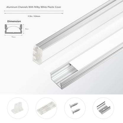 VST Touch Control 6 Pack Under Cabinet Lighting, 2700K-6500K, Silver | LED Cabinet Light Bars, Dimmable & Adjustable Color Temperature, Ultra Thin Linkable Under Counter Lights for Kitchen, Closet - color: Silver