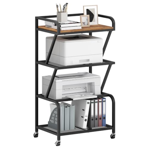 MAHANCRIS Mobile Printer Stand, Large Printer Table, 4-Tier Printer Cart