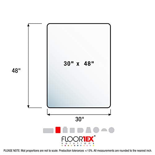Floortex® Valuemat® Plus, Strong Polycarbonate, Rectangular, Chair Mat for Low Pile Carpets - 30" x 48" - size: 30" x 48"
