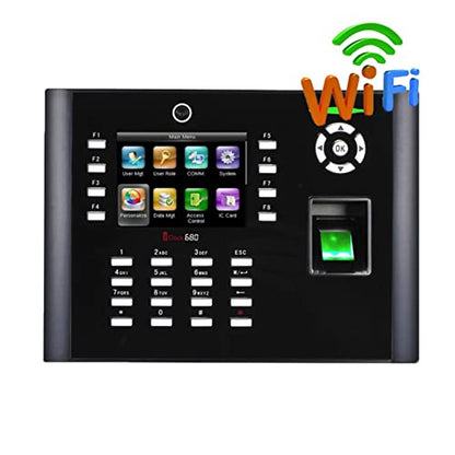 Time Clock, Iclock680 TCP/IP Fingerprint Time Clock Office Attendance Machine Webserver Door Access Control System for Business, Office(Iclock680-wifi)
