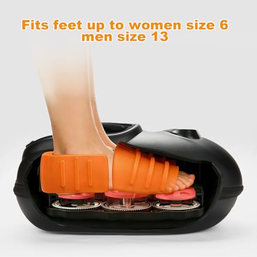 LINGTENG Foot Massager, Heated Foot Massager (Graphite Black) | Foot Massage with 3 Modes, 3 Intensity Levels, 15-Min Timer, Birthday Gifts for Women Men, Anniversal Gifts, Size up to 13" - color: Dark Black