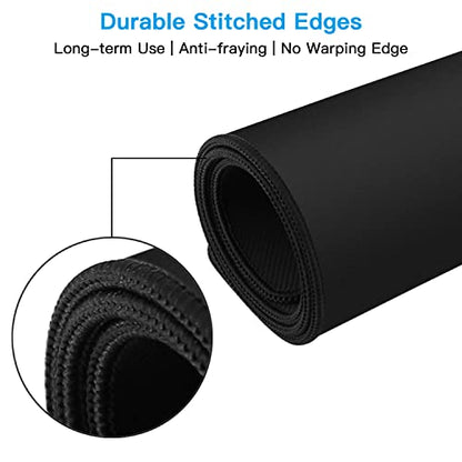 XXL Large Mouse Pad, Extended Mousepad, 36"x12" Non-Slip Rubber Big Mouse Pad XXL Large Mouse Pad, Stitched Edges with Carrying Bag - color: Black, size: 12" x 36"