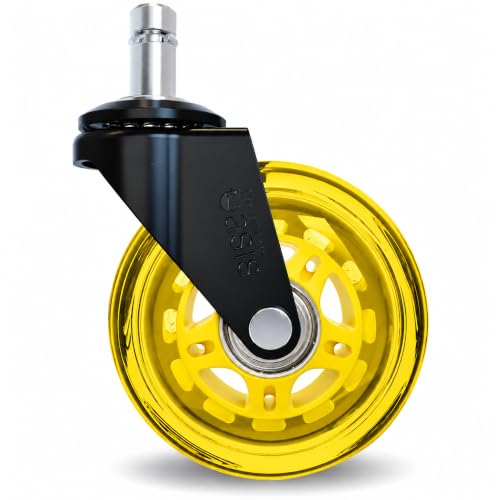 The Office Oasis Original Office Chair Wheels (As Seen On PBS), Yellow - color: Yellow