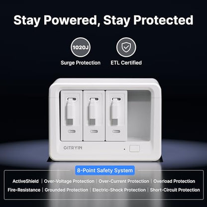 Gitryin 11-in-1 Desktop Charging Station, 120W USB Retractable GaN Charger - size: With 3 Type-C Chargers
