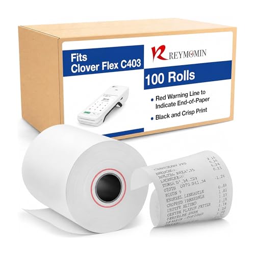Thermal Paper Rolls Compatible for Clover Flex C401, C403, C405-100 Rolls - size: 100 Rolls, style: Clover Flex