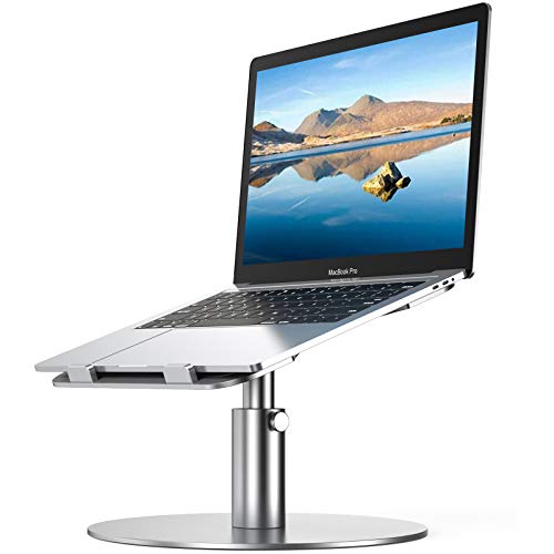 Adjustable Laptop Stand, Aluminum Laptop Riser, Multi-Angle Height Adjustable 360°Rotation Notebook Stand Desktop Holder Compatible with Mac MacBook Pro Air, Lenovo, Dell XPS, HP(10-17")