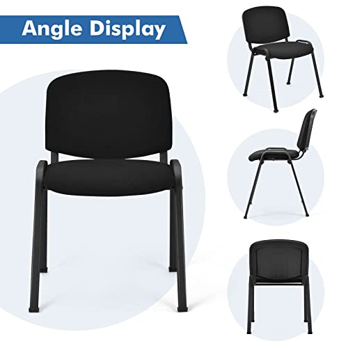HAPPYGRILL Waiting Room Chairs, Stackable Conference Chairs with Metal Frame, Padded Cushion,Ergonomic Design, Guest Reception Chairs Set for Office, Reception Room, Conference Room, Events (10-Pack) - size: 10-Pack
