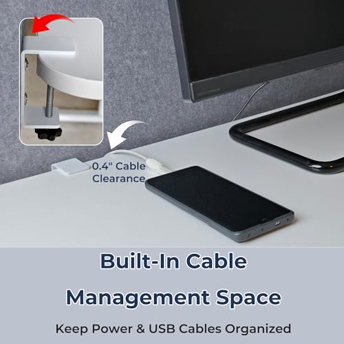 Desk Privacy Panel, Gray Clamp-On Divider for Office & Home | No-Drill Clamp Mount,Under Desk,Polyester,Cable Routing Clearance,Pin-Friendly Felt Surface,48" x 24" - size: 48"x24"