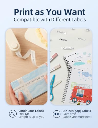 Makeid Lightweight Label Maker with Cutter L1-C Bluetooth Printer