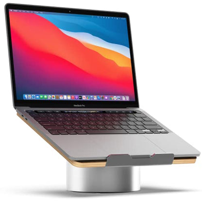 HumanCentric Laptop Riser for Desk, Black Walnut Wood Top & Space Gray Base - color: Black Walnut