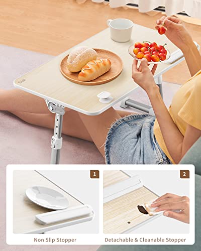 SAIJI Laptop Bed Tray Table, Adjustable Standing Desk Lap Desk - color: Teak, size: 23.6*13 inches