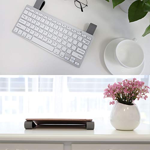 MoKo Universal Laptop/Computer Keyboard Stands,[4 Pack] Anti-Slip Silicone Tilting Wedge Riser Stable Kickstand,Ultra Compact Ventilated Tablet Stand Portable Elevation Feet for Notebook Keyboard-Gray - color: Gray