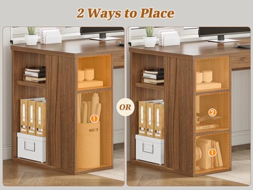 SEDETA Farmhouse 96.5" 2 Person Computer Desk with Drawers for Home Office | Gaming Double Desk with Storage Shelves, Long Two Person Writing Desk, Brown - color: Brown