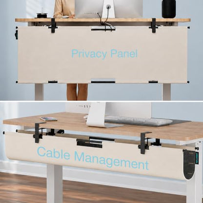 No Drill Under Desk Cable Management Tray, 45.2" Felt Cord Organizer - size: 45.2"-Khaki