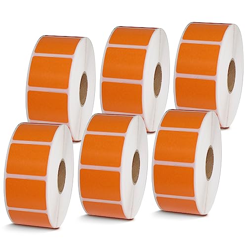 BETCKEY - 1.25" x 1" (32 mm x 25 mm) Thermal Labels, [6 Roll/Orange] - color: Orange, size: 1.25 in x 1 in