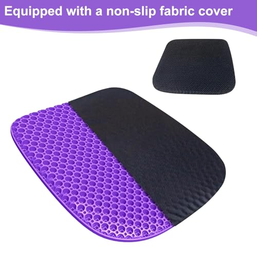 Large Gel Seat Cushion for Long Sitting with Non-Slip Cover, Soft & Breathable, Seat Cushion for Chair, Car, Office, Desk Chair, Wheelchair (17" x 15") - size: 17" x 15"
