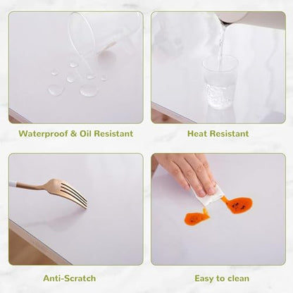 14 x 51 Inch Clear Table Cover Protector, Clear Desk Mat, Transparent Table Protector, 1.5mm Plastic Table Cover, Vinyl Table Protector, Desk Mats on Top of Desks - size: 14" x 51"