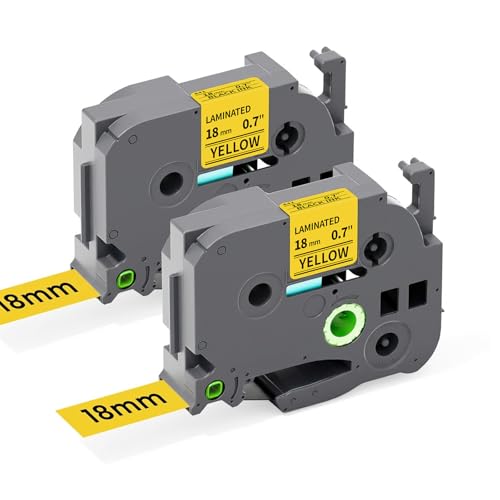 COLORTY TZe-641 TZe TZ Tape 18mm 0.7 Laminated Yellow | TZe641 Compatible with Brother P-Touch Label Maker Tape 18mm 3/4 Black on Yellow for PTD400 PTD600 PTD400AD PTP710BT Refills - color: Black on Yellow, size: 18mm
