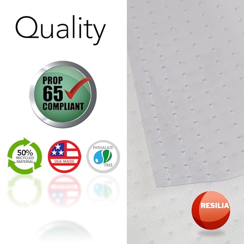 RESILIA Industrial Deep Pile Carpet Runner - Crosshatch Pattern Non Slip Carpet & Rug Protector Mat, Waterproof Clear Plastic Vinyl Floor Covering, 24 Inches Wide x 6 Feet Long, Made in The USA - size: 2' x 6' (Runner)