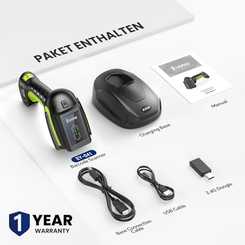Eyoyo 3-in-1 Handheld 2D QR Industrial Wireless Barcode Scanner Bluetooth