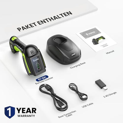 Eyoyo 3-in-1 Handheld 2D QR Industrial Wireless Barcode Scanner Bluetooth