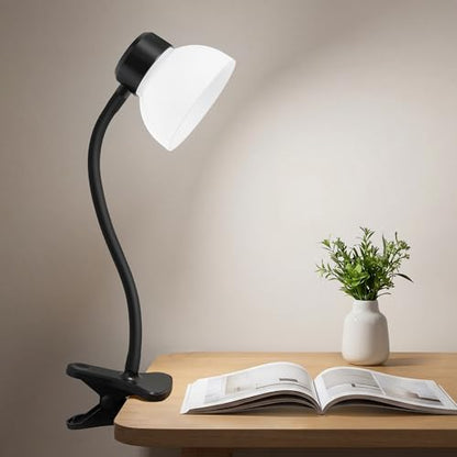 Desk Lamps for Home Office,Small LED Reading Lamp,5000K Eye-Care Desk Light | Clip On Desks Lamps for College Dorm, Kids Desk, Bed Headboard, Flexible Gooseneck, Compact Small Table Lamp - color: Matte Black