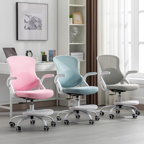 Kids Desk Chair,Ergonomic Study Chair with Adjustable Height,Swivel Mesh Desk Chair with Wheels,Home Office Chair for Children in Home Bedroom Blue - color: Blue