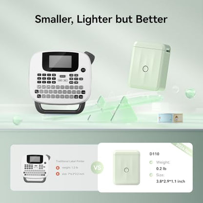 NIIMBOT D110 Label Maker Machine with Tape, Bluetooth Label Printer, Green - color: Green