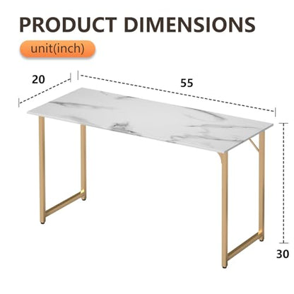 BestOffice Computer Desk,Home Office Desk, Modern Simple Style for Home Office Study Writing (Gold, 55 Inch) - color: Gold, size: 55 Inch