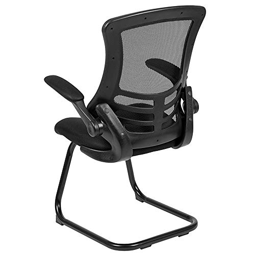 Flash Furniture Mesh Reception Chair with Flip-Up Arms, Black - color: Black Mesh